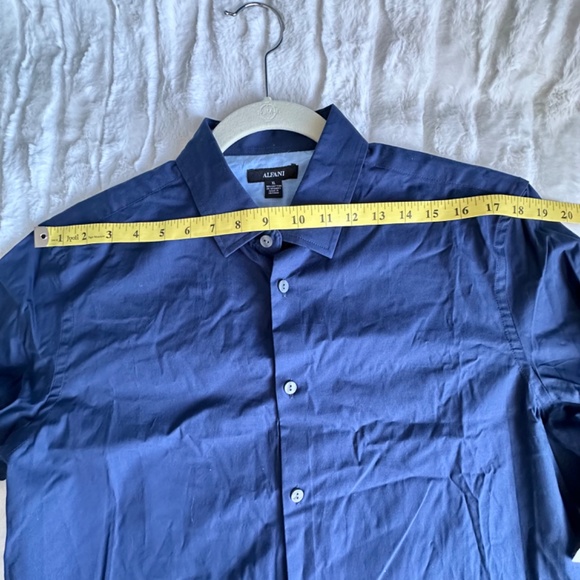 Alfani Modern Classic-Fit Stretch Solid Button-Down Shirt XL Classic Fit Blue - Picture 3 of 11